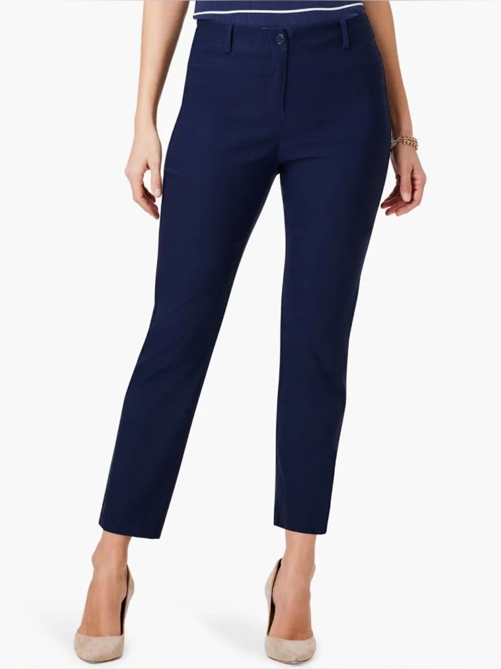Nic + Zoe Navy Straight Pants NWT